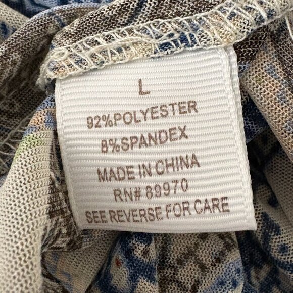 Eden & Olivia Tunic Tank Size large Blue Brown Sheer Size Large - Picture 6 of 8